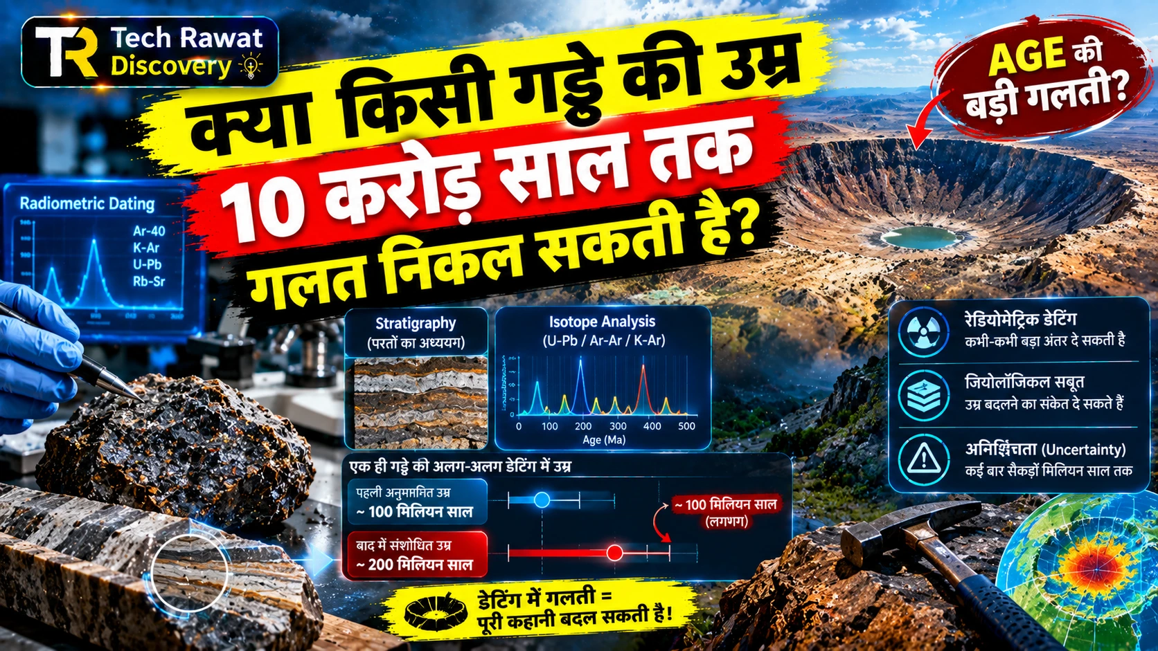 क्या किसी गड्ढे की उम्र 10 करोड़ साल तक गलत निकल सकती है?
