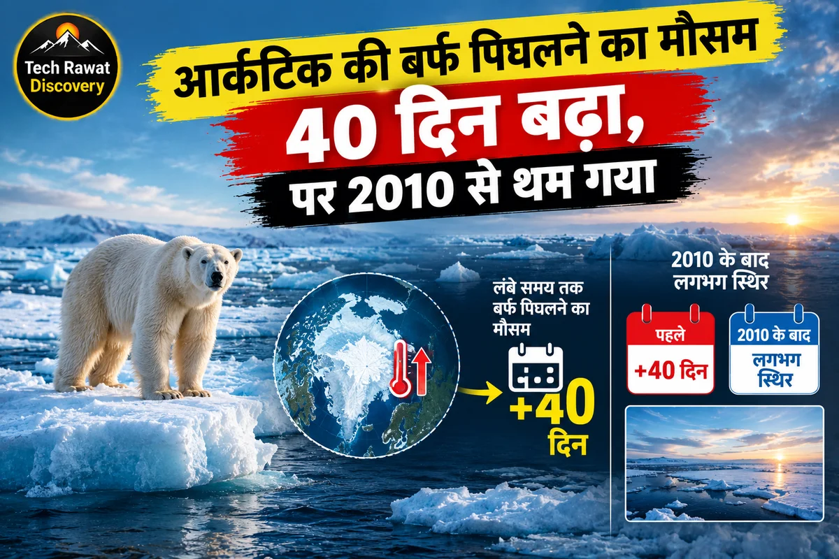 आर्कटिक की बर्फ पिघलने का मौसम 40 दिन बढ़ा, फिर अचानक थम गया — क्यों?