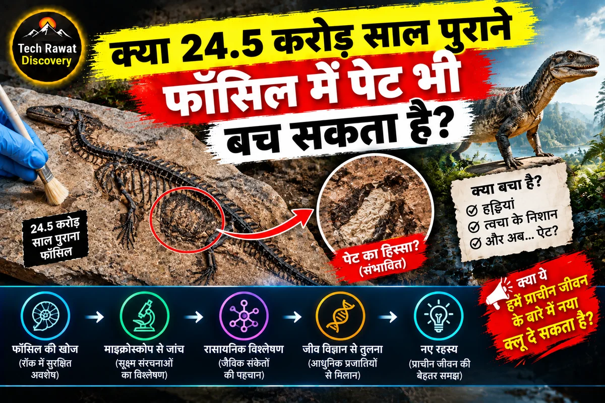 क्या 24.5 करोड़ साल पुराने फॉसिल में पेट भी बच सकता है?