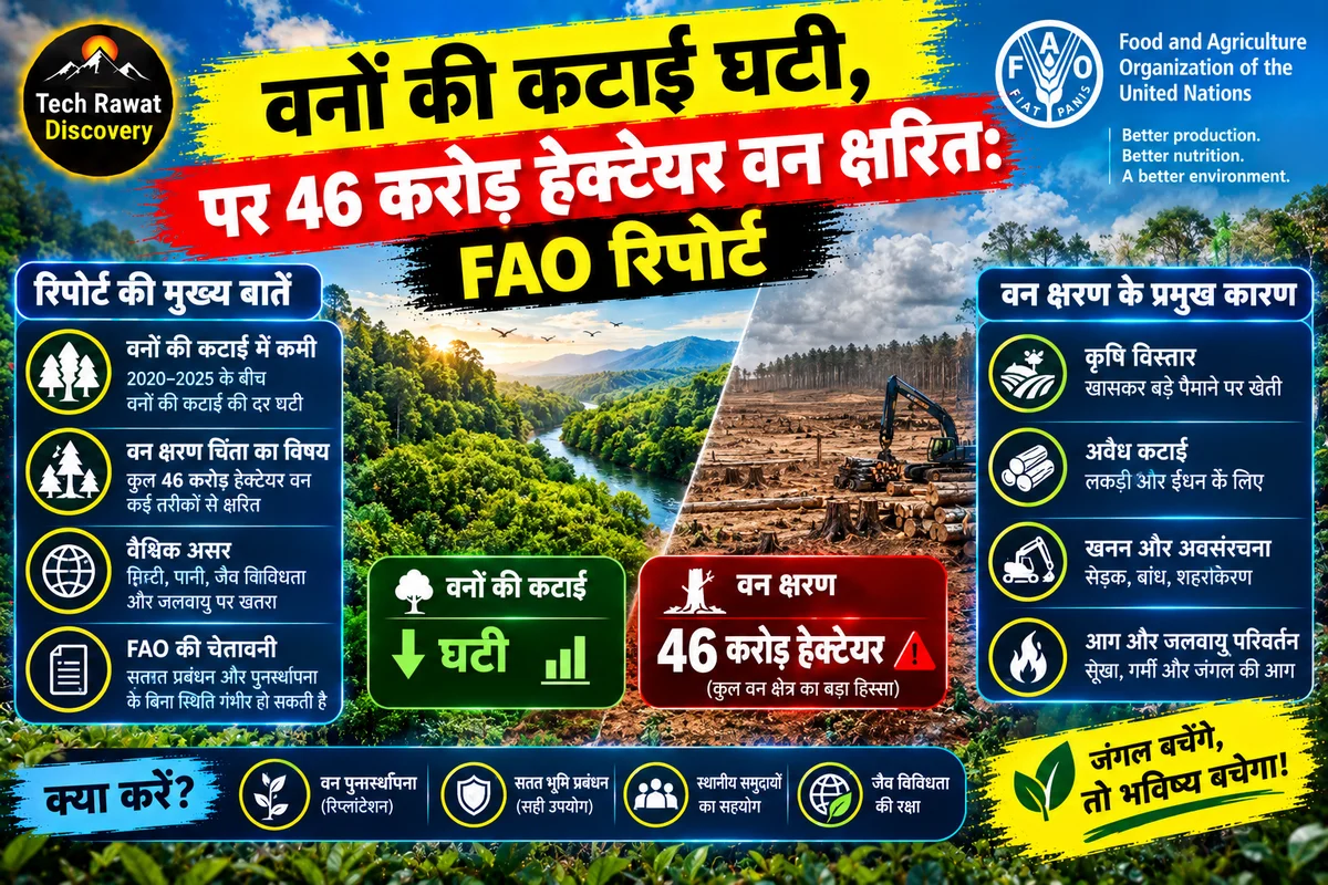 वनों की कटाई घटी, पर 46 करोड़ हेक्टेयर वन क्षरित: FAO रिपोर्ट