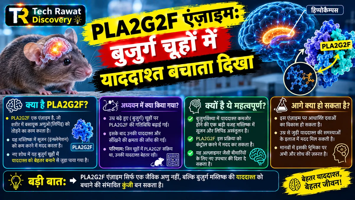 PLA2G2F एंज़ाइम: बुज़ुर्ग चूहों में याददाश्त बचाता दिखा
