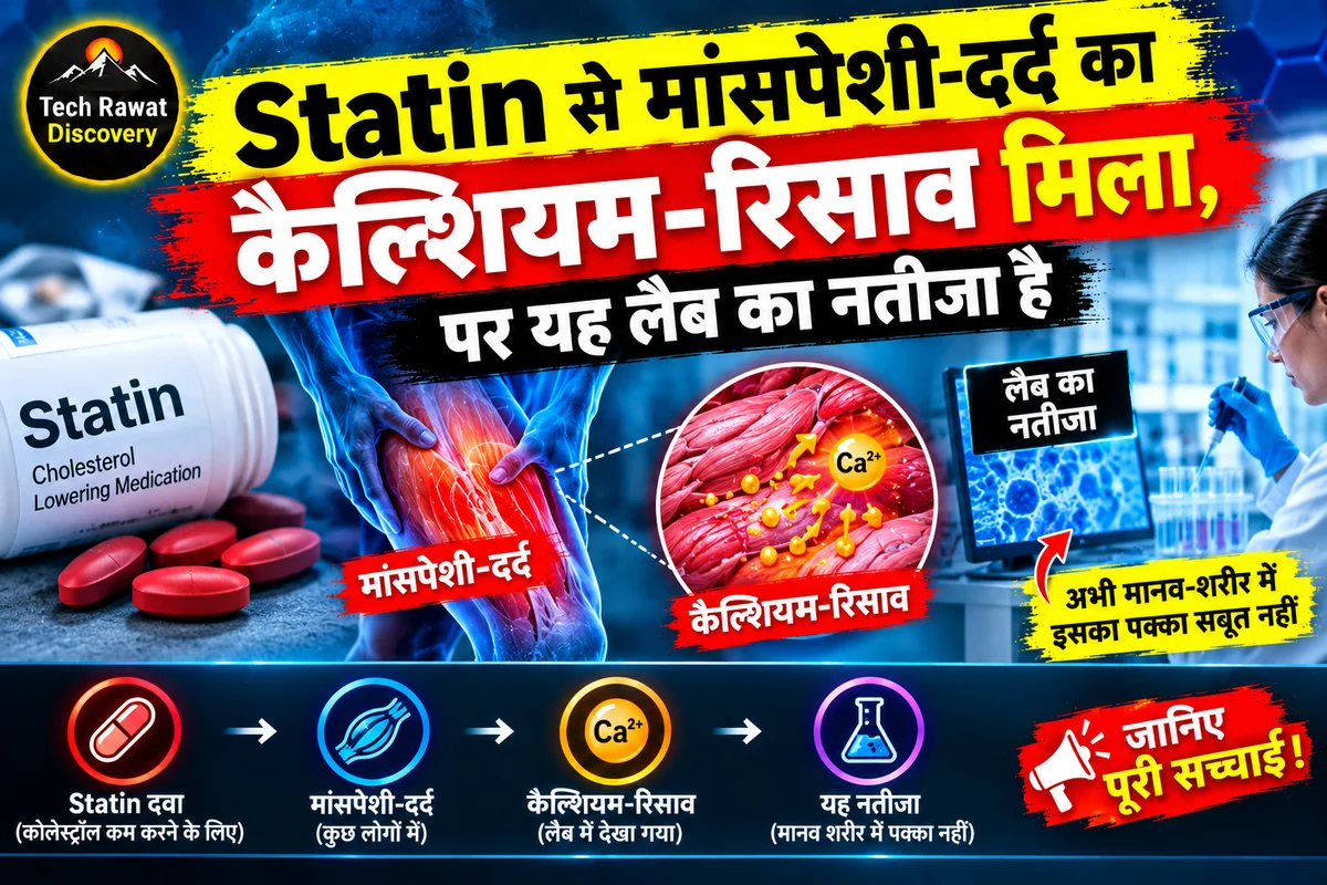 Statin से मांसपेशी-दर्द का कैल्शियम-रिसाव मिला, पर यह लैब का नतीजा है