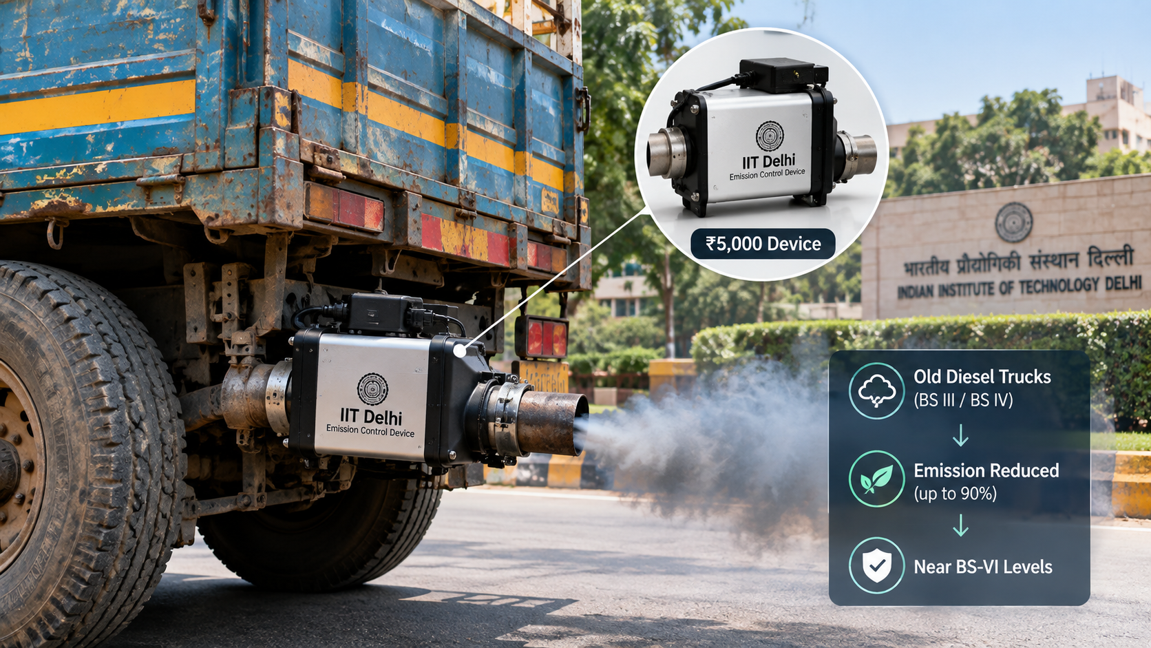 पुराने Diesel Truck भी बनेंगे Clean — सिर्फ ₹5,000 के Device से
